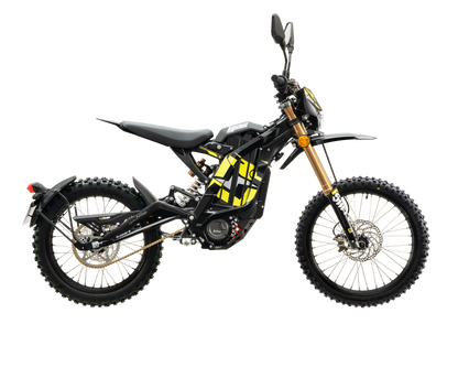 SUR-RON Light Bee L1E 2026 in black with gold forks, right side view